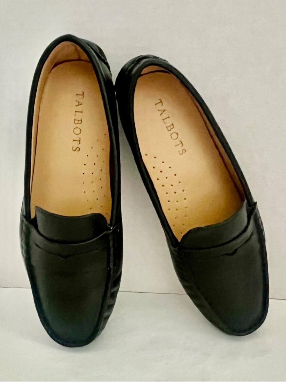 Talbots Black Leather Classic Penny Loafers